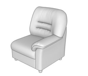 Секция одноместная P1L с левым подлокотником (760х900х870)